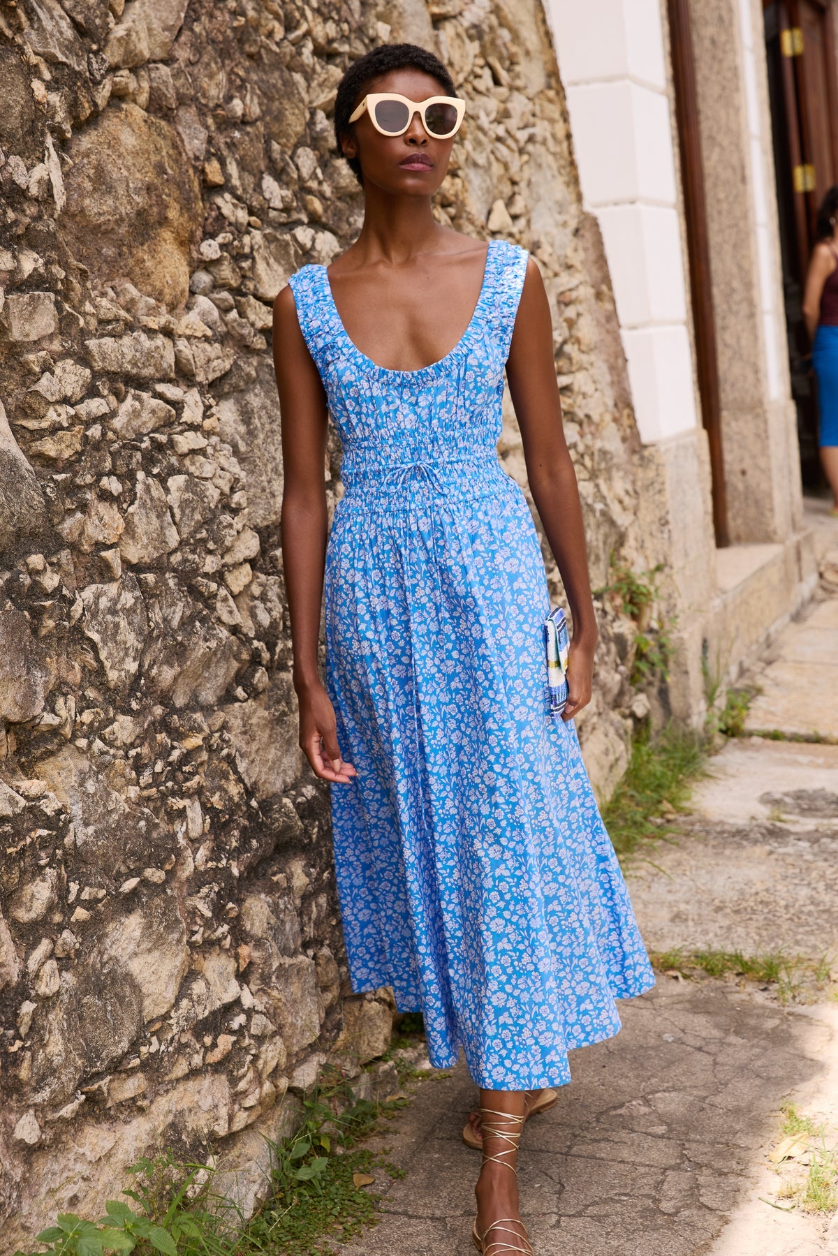 Harper Dress- Ditsy Blue
