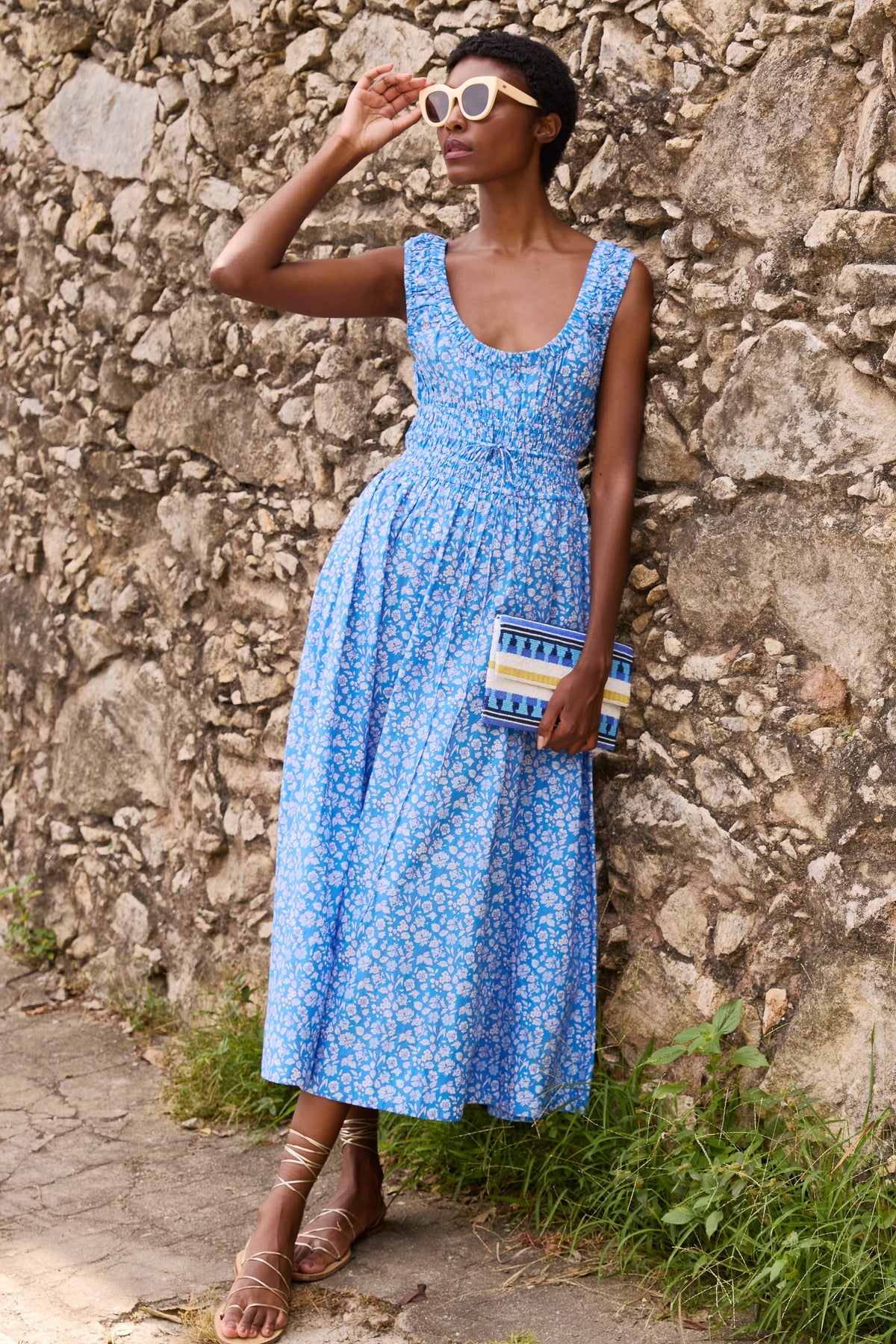 Harper Dress- Ditsy Blue