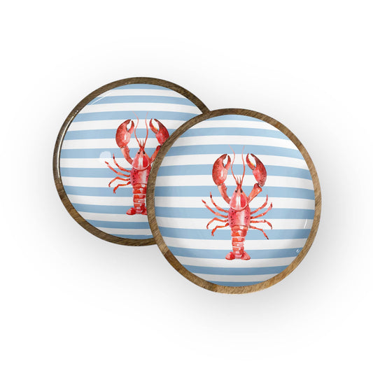 Lobster Stripe Round Tray