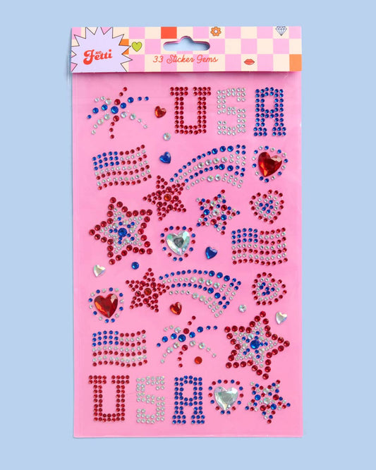 USA Face Gems | Patriotic, Fourth July, Festival, Americana