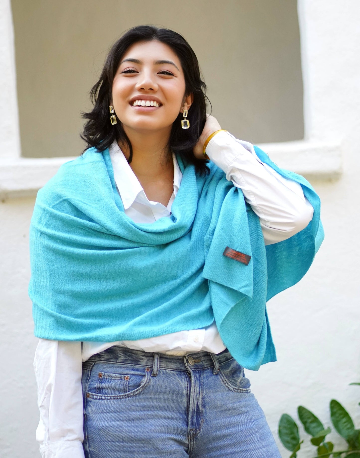 Cashmere Scarf/ Wrap Turquoise: Turquoise