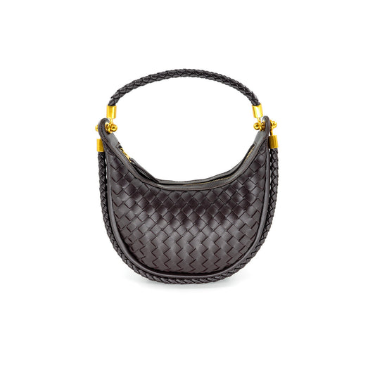 Mini Woven Hobo in Chocolate
