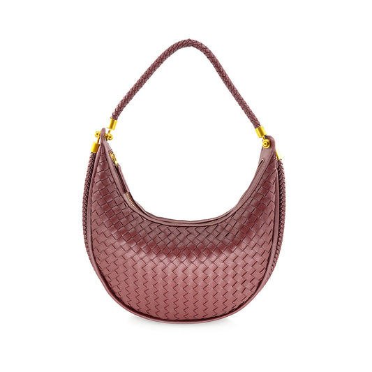 Woven Hobo in Burgundy