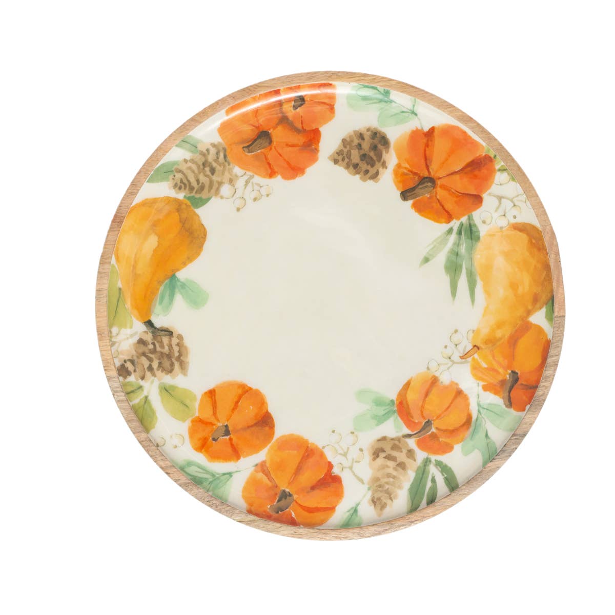 Harvest Round Mango Wood Platter Fall