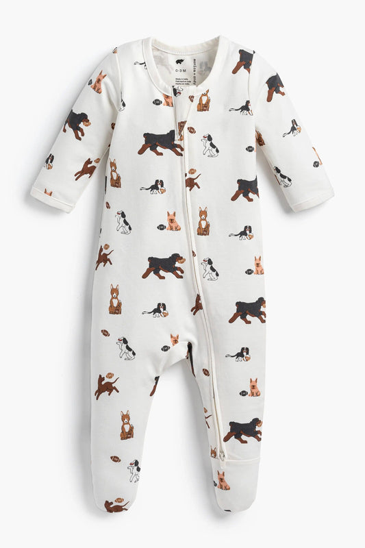 Baby Zipper One-Piece_Football Pups: Unisex / Football Pups