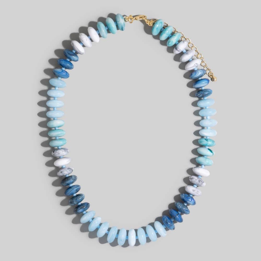 Marble Resin Disc Beaded Necklace: GDTQS
