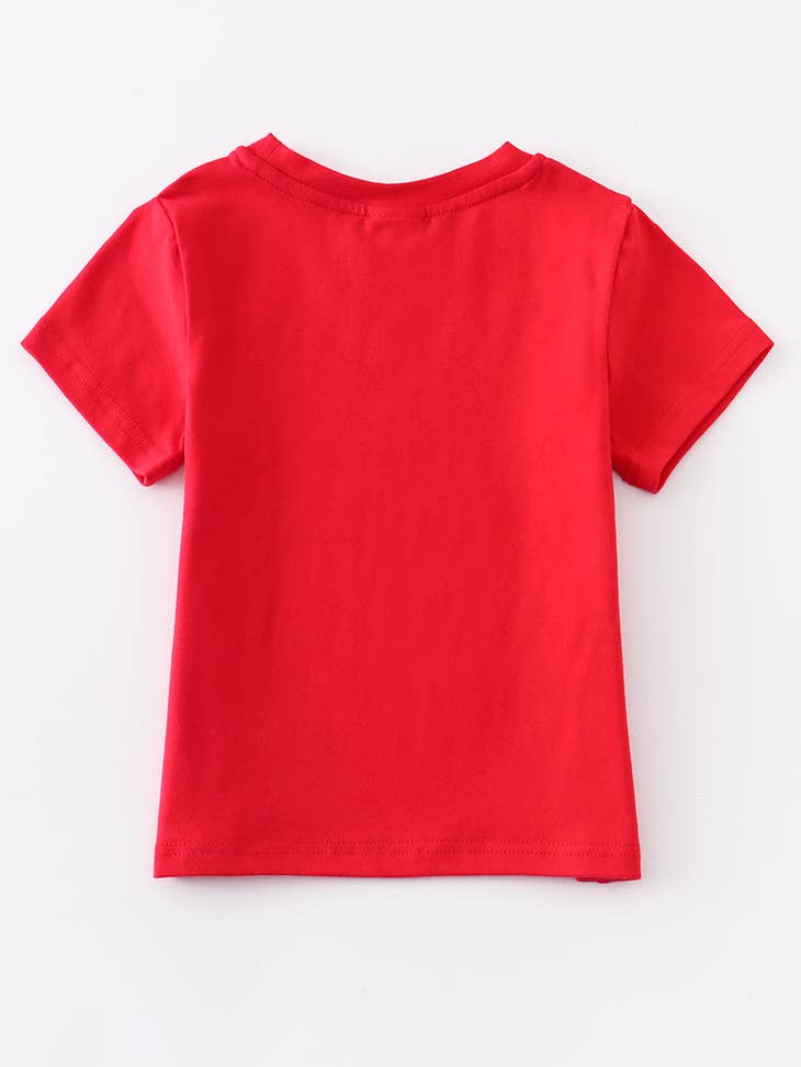 Red flag boy top