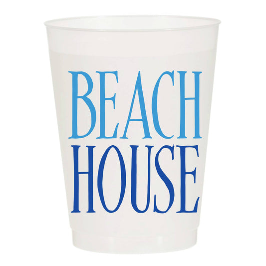 Beach House Multi Color Frosted Cups- Summer: Pack of 10