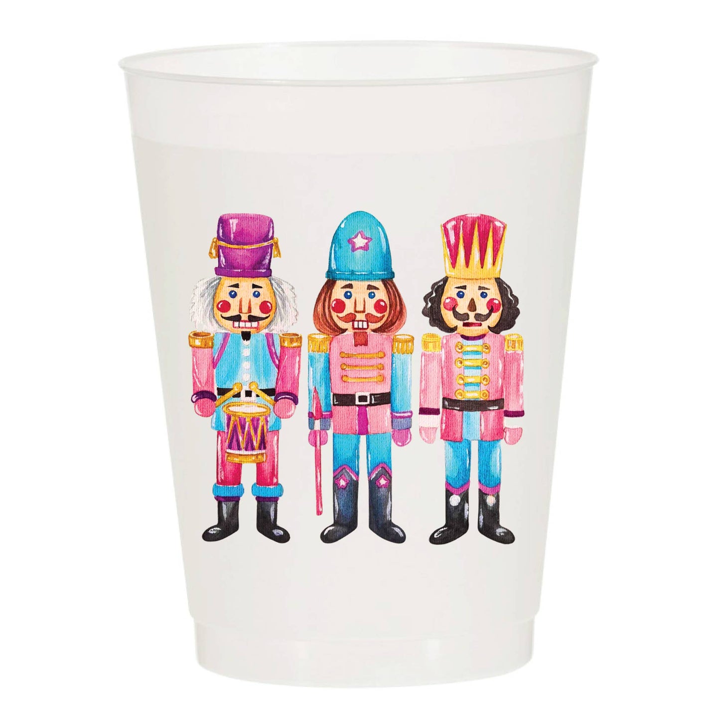 Nutcracker Pink Christmas Frosted Cups - Christmas: Pack of 6