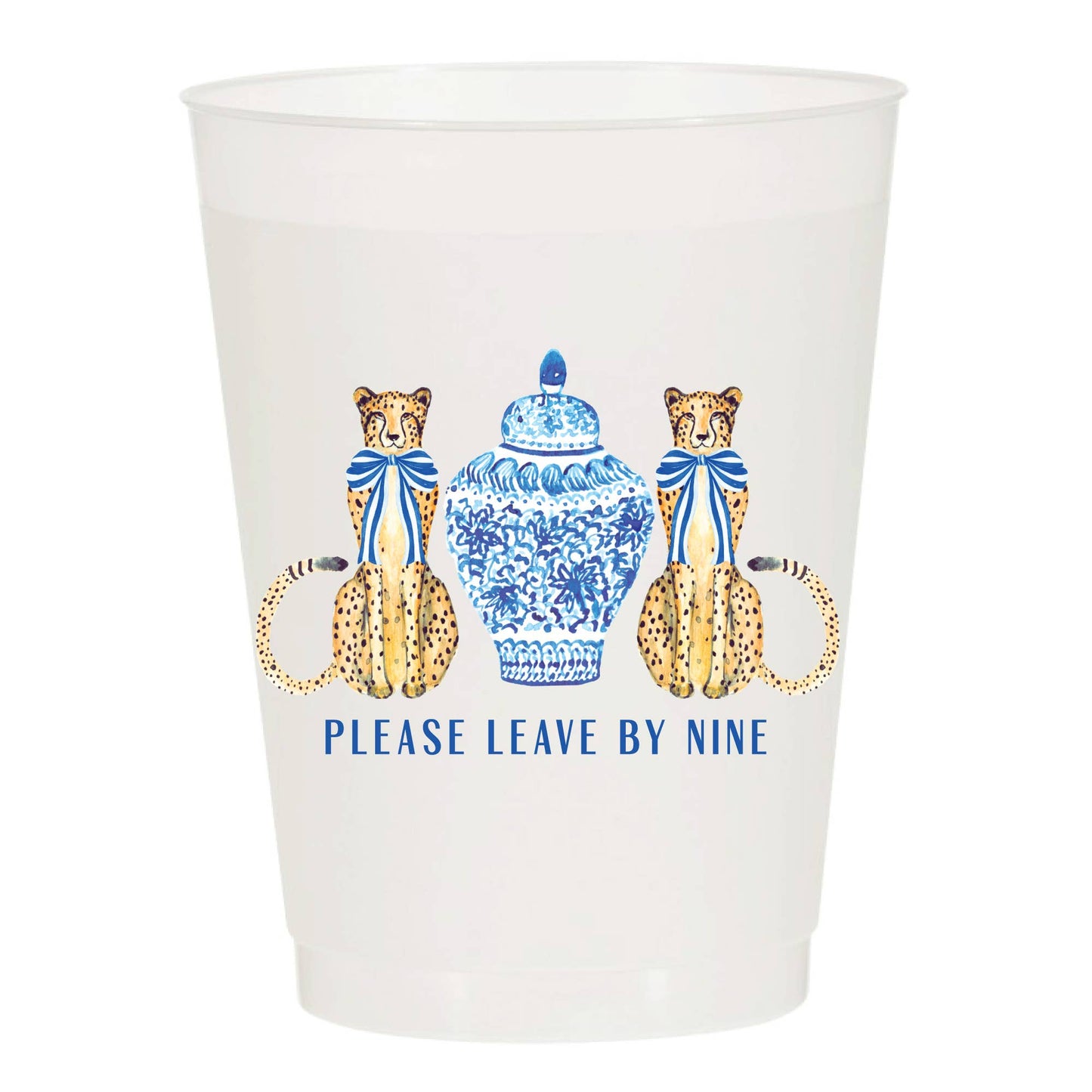 Please Leave By 9 Cheetahs Frosted Cups- Girly: Pack of 10