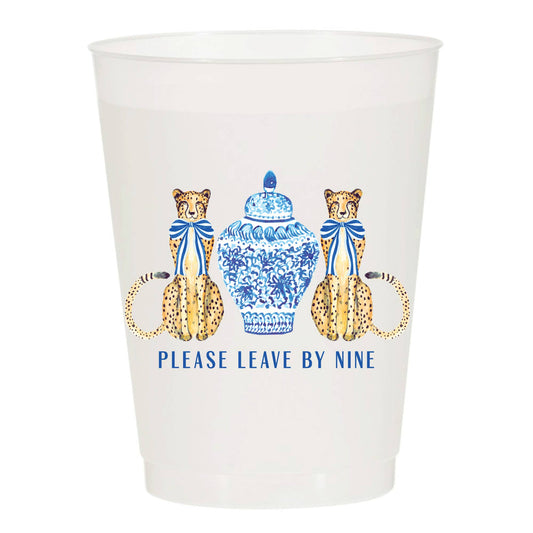 Please Leave By 9 Cheetahs Frosted Cups- Girly: Pack of 10