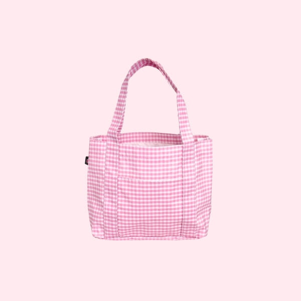 Wipeable Pink Gingham Mini Mama Tote