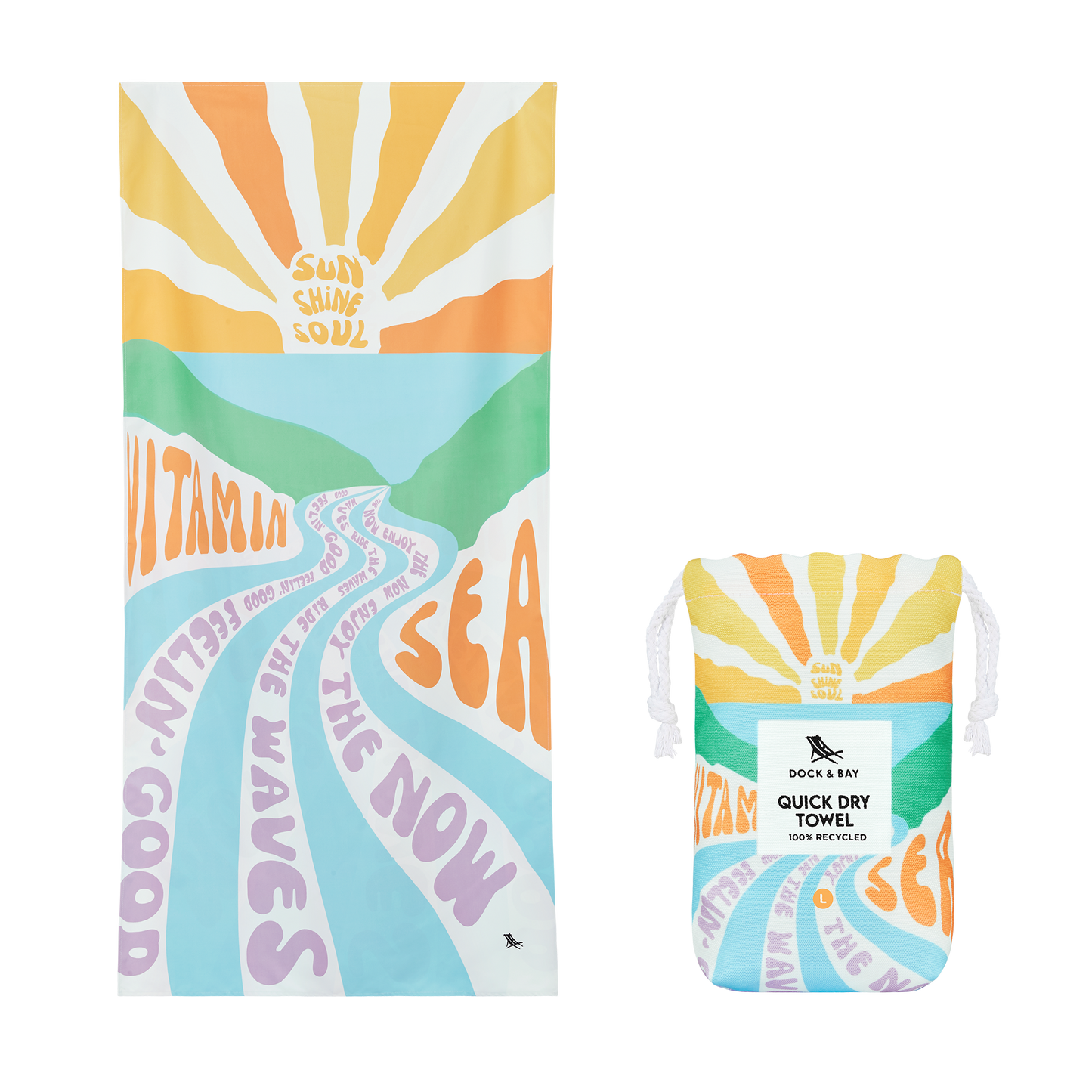 Dock & Bay Quick Dry Towels - Vitamin Sea: Large (160x90cm)