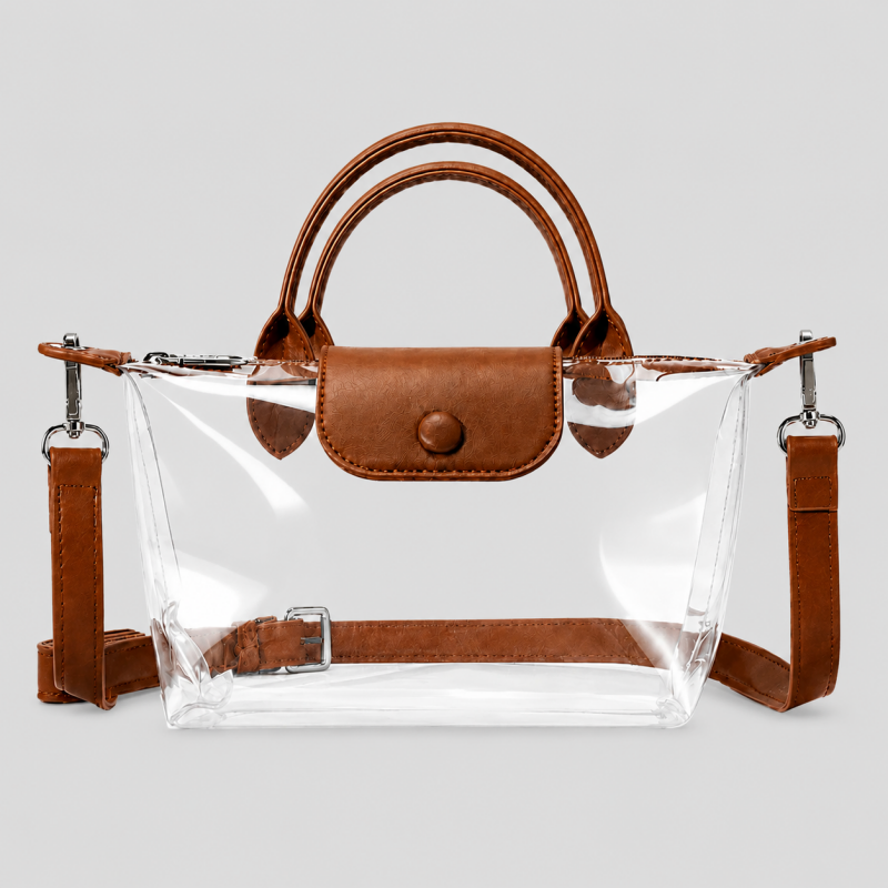 Clear Shoulder Bag: Brown / One Size