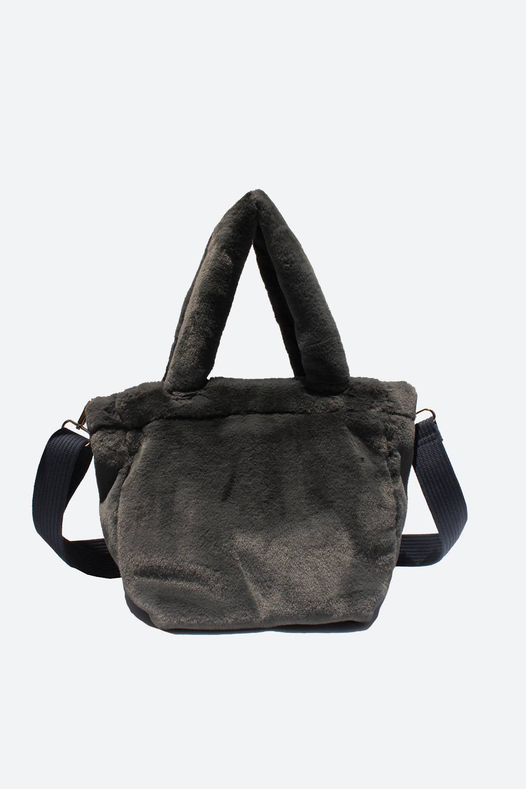 Meg Mini Faux Fur Tote : Charcoal