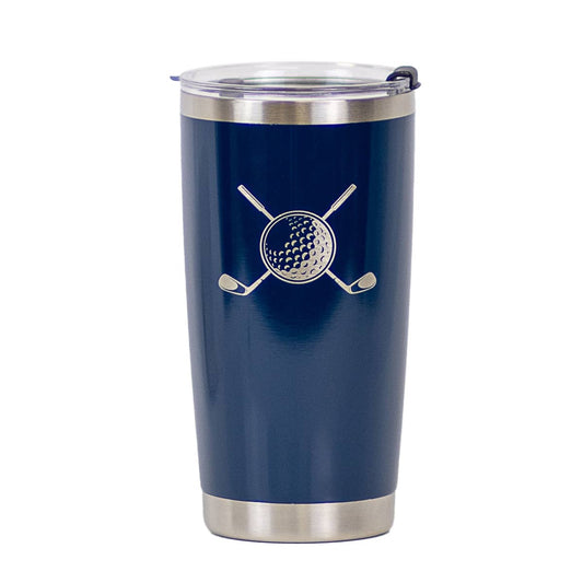 Golf Etched Tumbler   Royal/Stainless