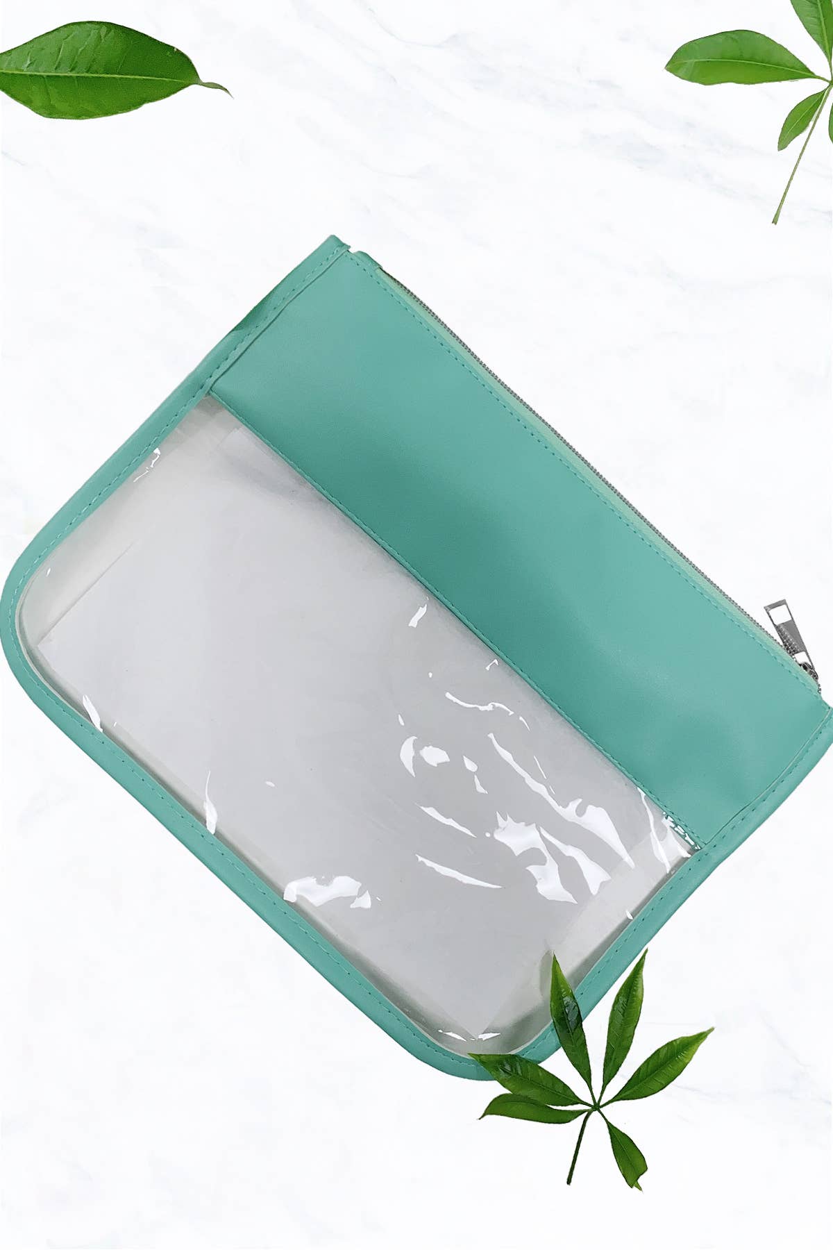 Clear Cosmetics & Toiletry Pu Handbag: Mint