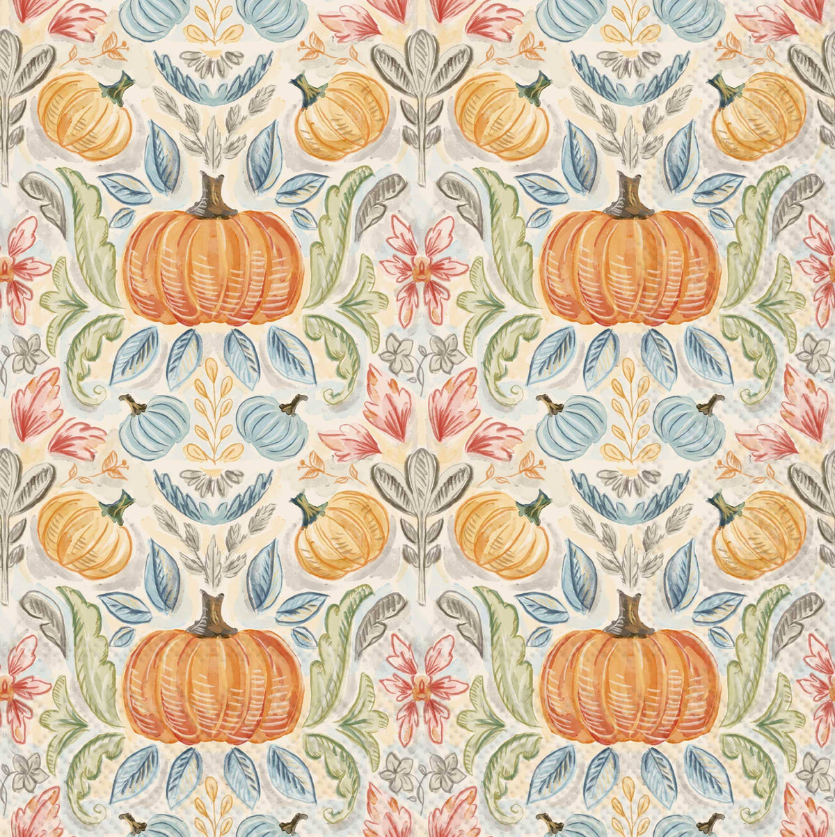 Fall Toile Pumkins Cocktail Napkins