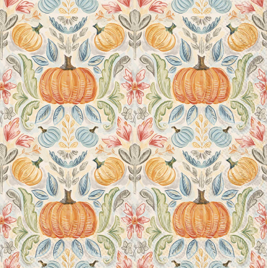 Fall Toile Pumkins Cocktail Napkins