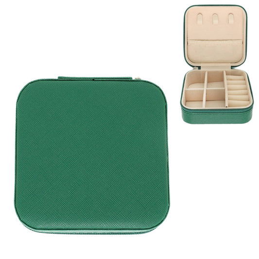 Monochromatic Pu Leather Jewelry Box : Green