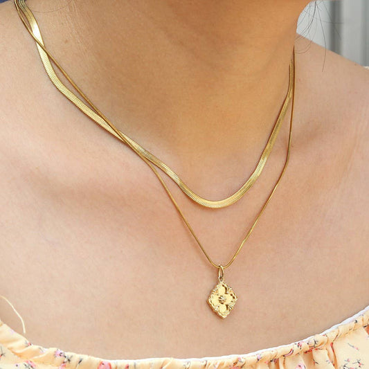 18k Stainless Steel Tarnish Free Layered Necklace | Gold