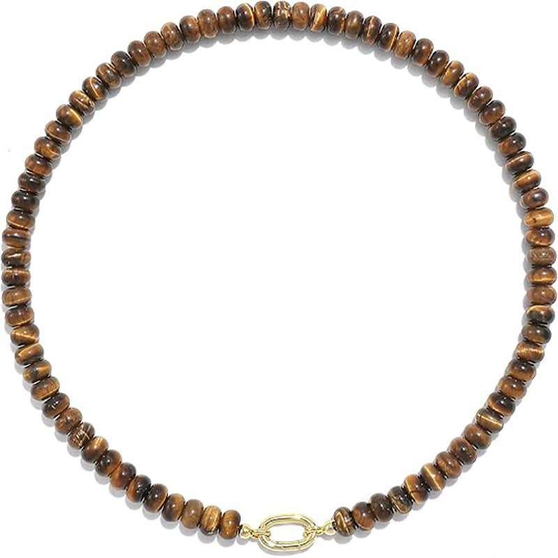 Rondelle Bead Necklace Detachable Oval Metal Buckle Dainty: Color_18 / M