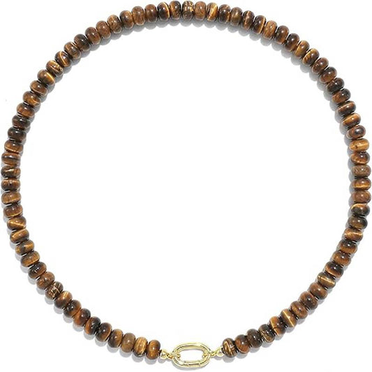 Rondelle Bead Necklace Detachable Oval Metal Buckle Dainty: Color_18 / M