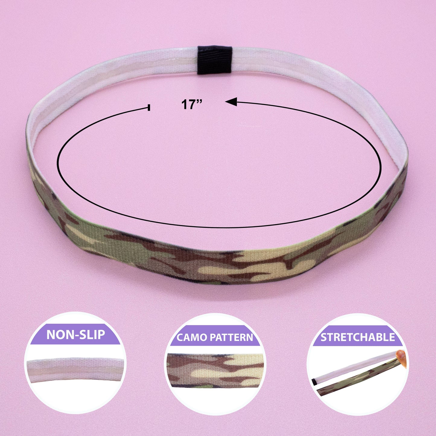 No Slip Elastic Thin Sports Headbands for Girls  Space Tie Dye