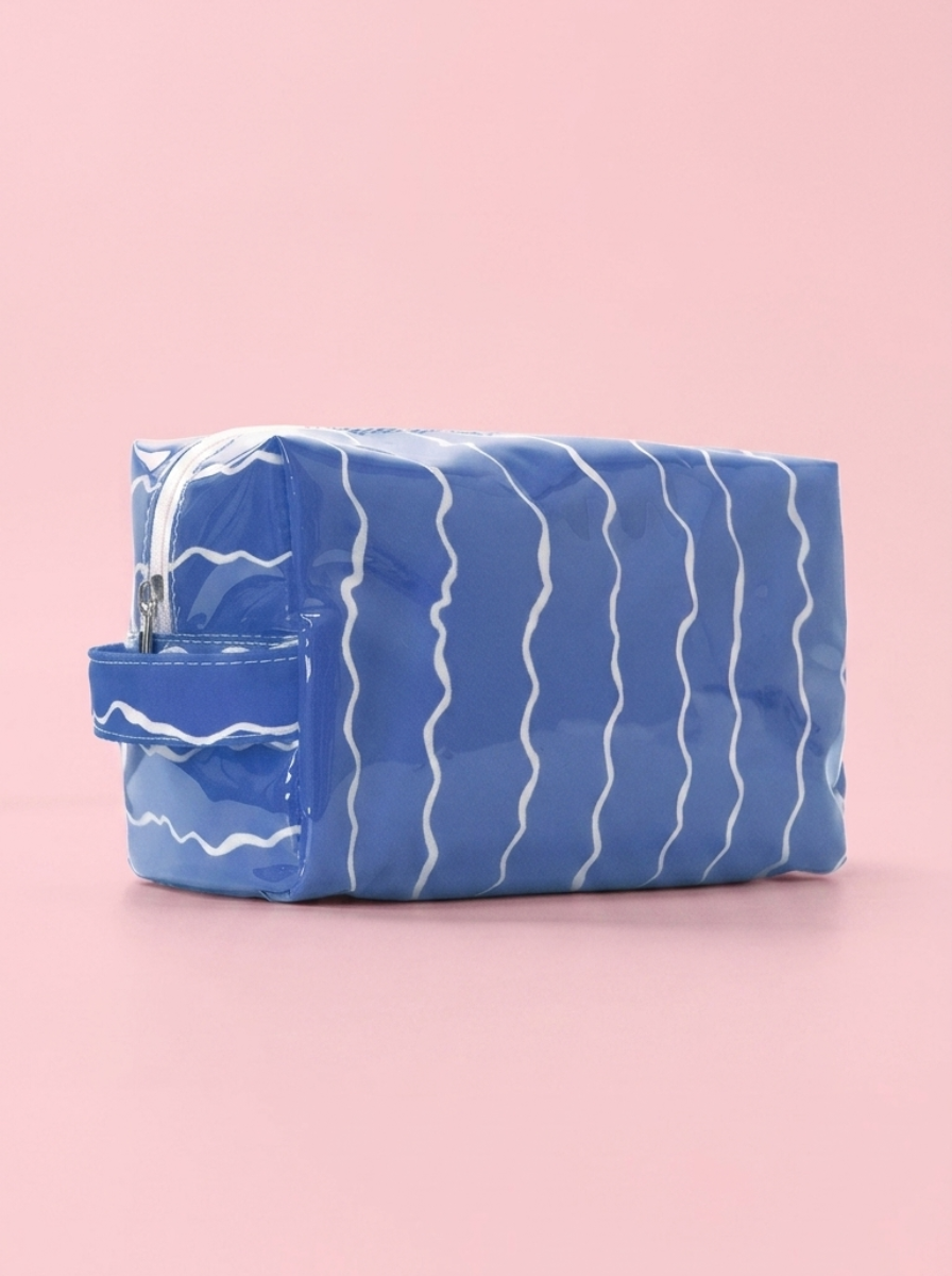 Wavy Jelly Makeup Pouch: Ocean Blue