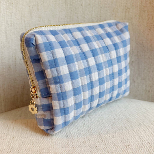 Color Parade Gingham Cosmetic Case: Blue