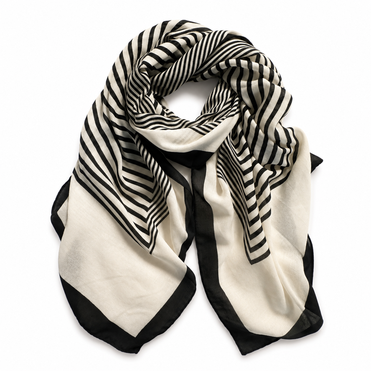 Ellison+Young Viscose Oversized Wrap Scarf, Lightweight Shawl: Stripe & Block