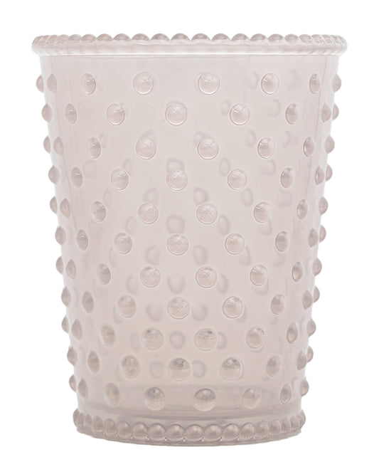 White Flower Empty Hobnail Glass