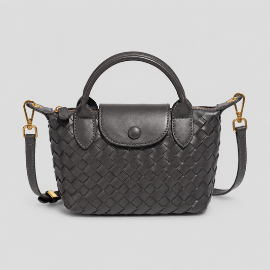 Woven Crossbody Bag: Dark Grey / One Size