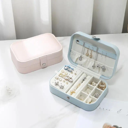 Portable Travel Jewelry Box, Jewelry Storage Organizers: Sky Blue