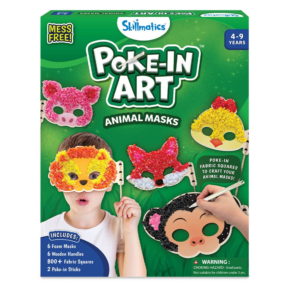 Poke In Art Animal Masks Mess Free Art for Kids DIY Kit