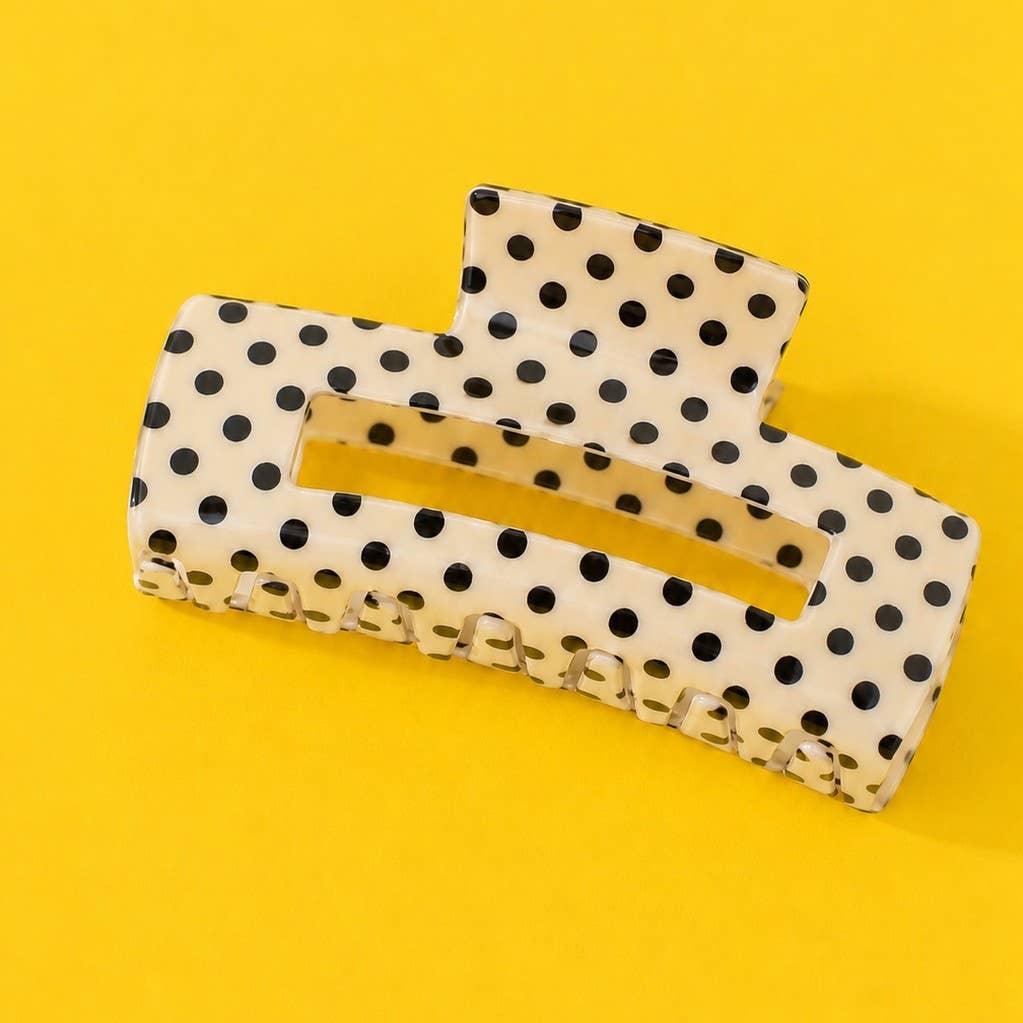 Polka Dot Hair Claw Clip | Off White
