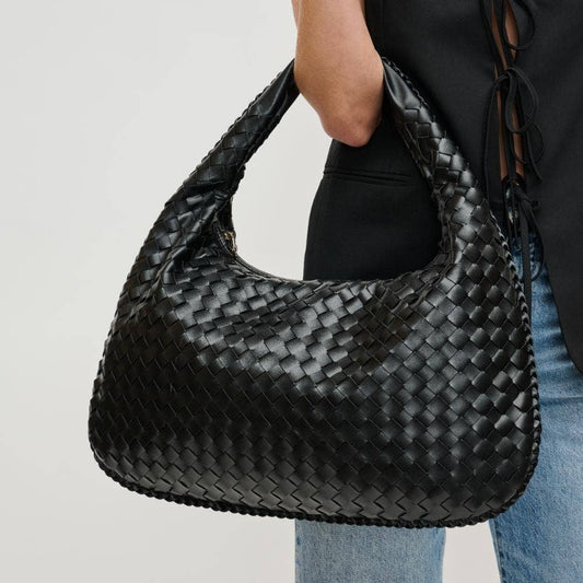 Victoria Woven Hobo: Black