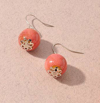 STONE BEAD STATEMENT EARRING: Pink
