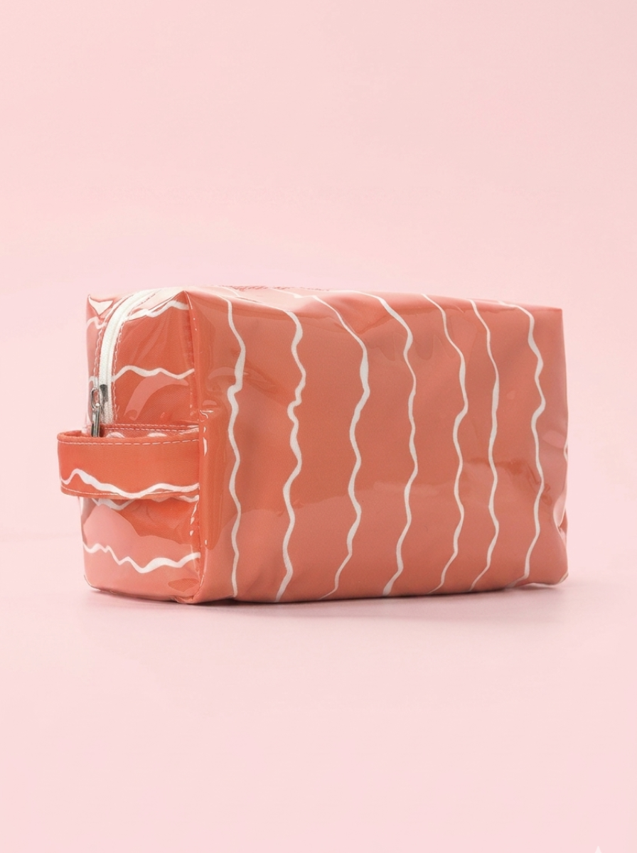 Wavy Jelly Makeup Pouch: Coral Peach