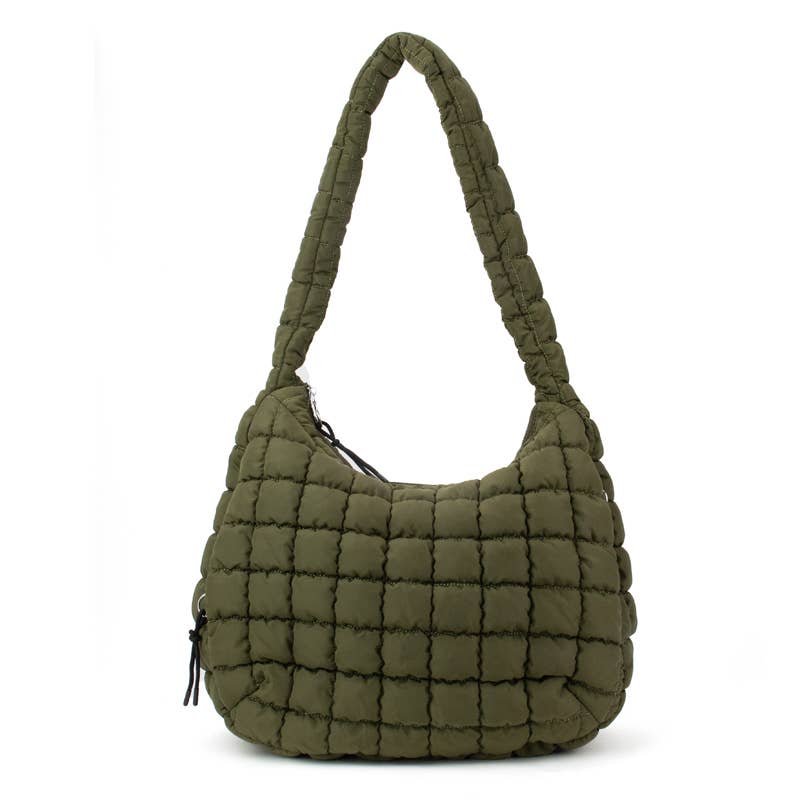 The Ashton | Puffer Hobo Tote | Olive