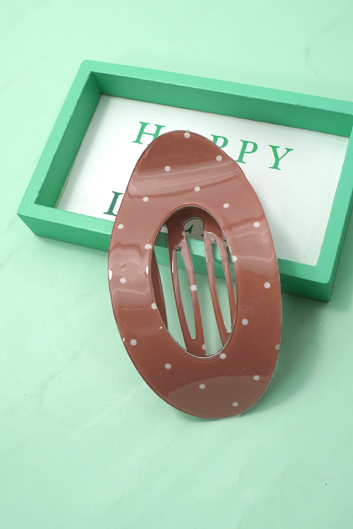 Jumbo Lay Flat Oval Hair Claw Clips Secure Styling | Brown