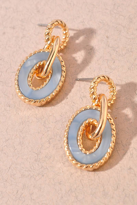 OVAL ACRYLIC EARRINGS: Light Blue