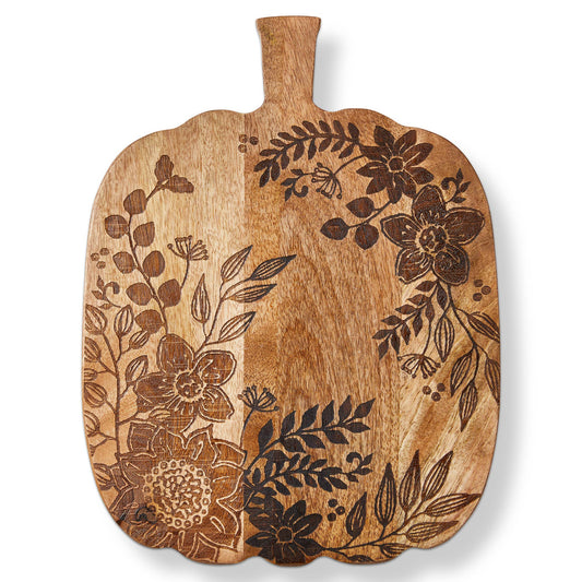 Pumpkin Shaped Serving Board Acacia Wood Natural