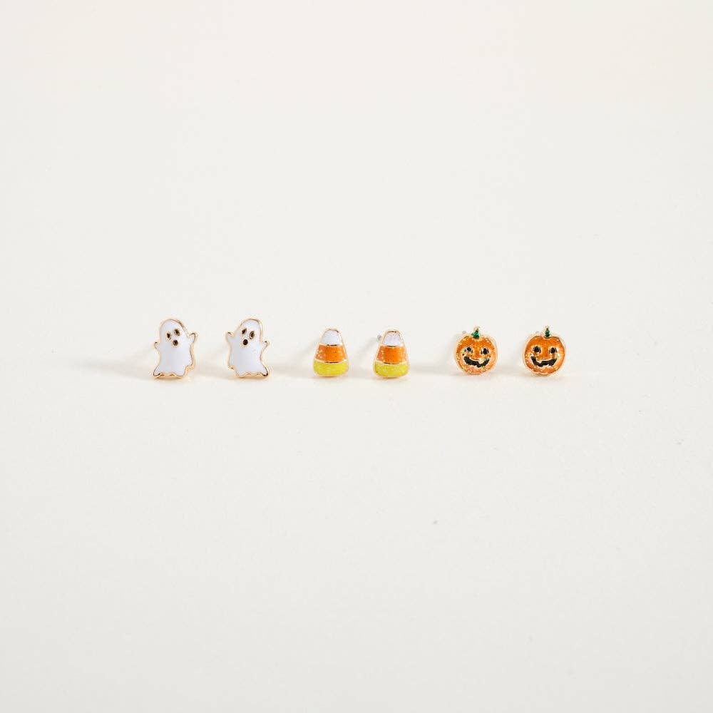 0.5 In Halloween Ghost Earring: Gold / ONE