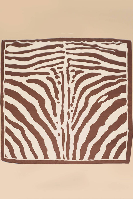 Large Vintage Zebra Print Bandana Scarf | Zebra