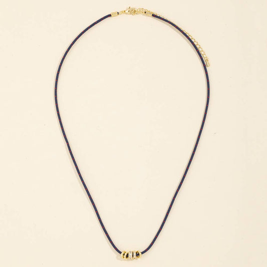Cord Necklace With Pave Cz Rondelle Beads: GDNAV