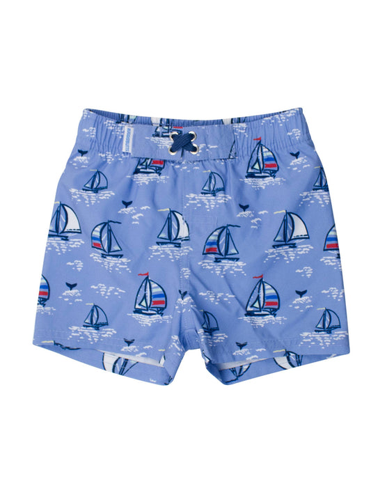 Boys Blue Seas the Day Swim Trunks