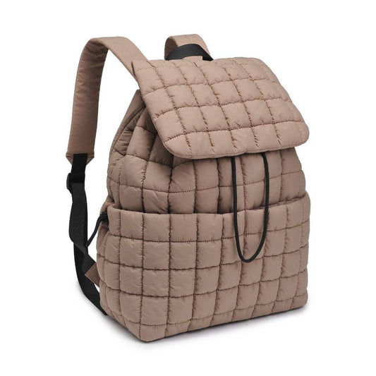 Alex Quilted Puffer Backpack: Natural