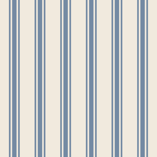 Cornflower Blue Linen Stripe Cocktail Napkin
