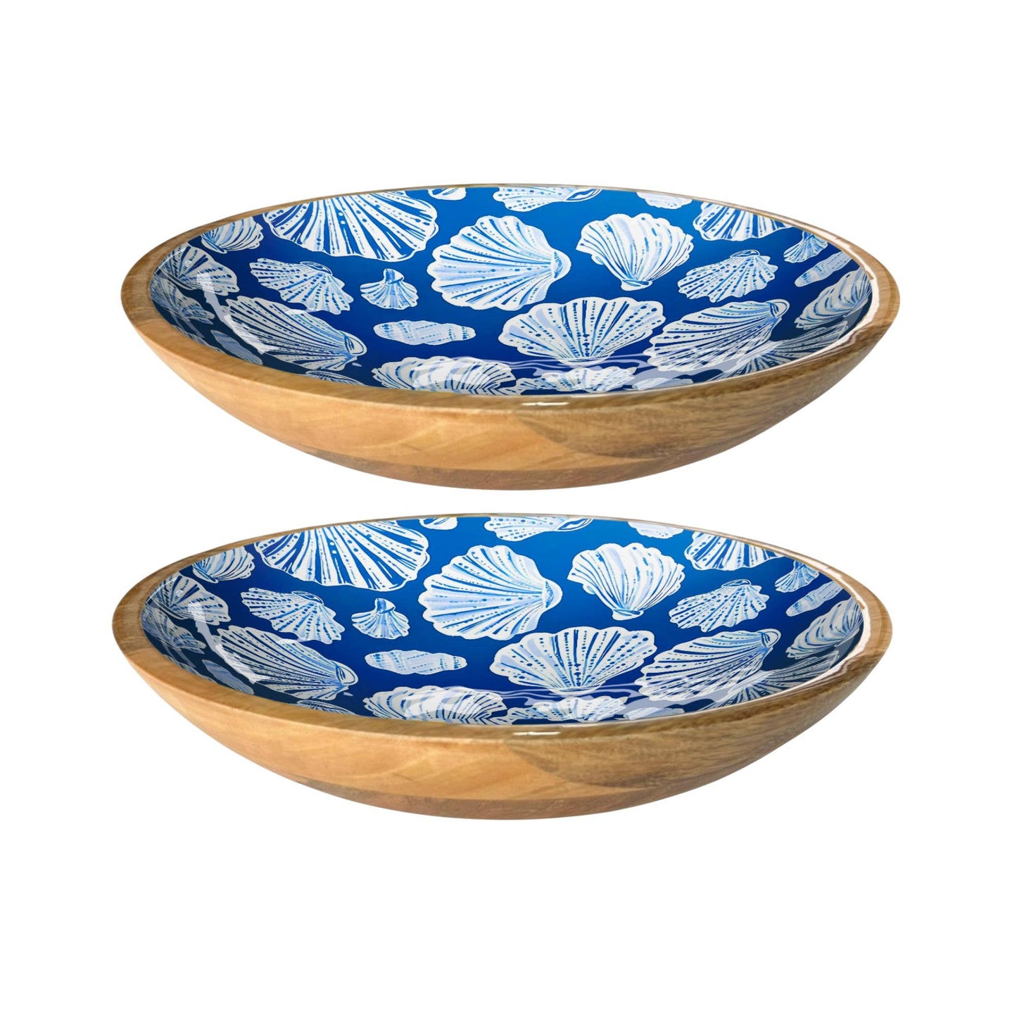 Blue Shell Shallow Bowl
